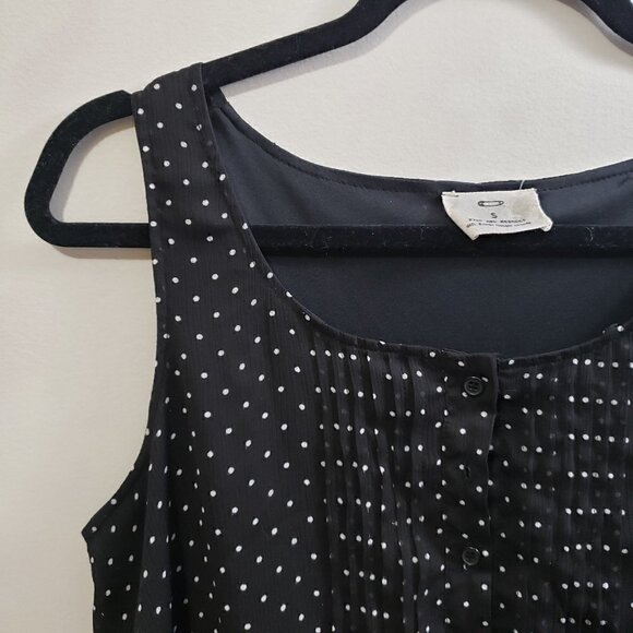 Pins & Needles UO * Black Dot Chiffon Dress Sz S - Picture 4 of 8